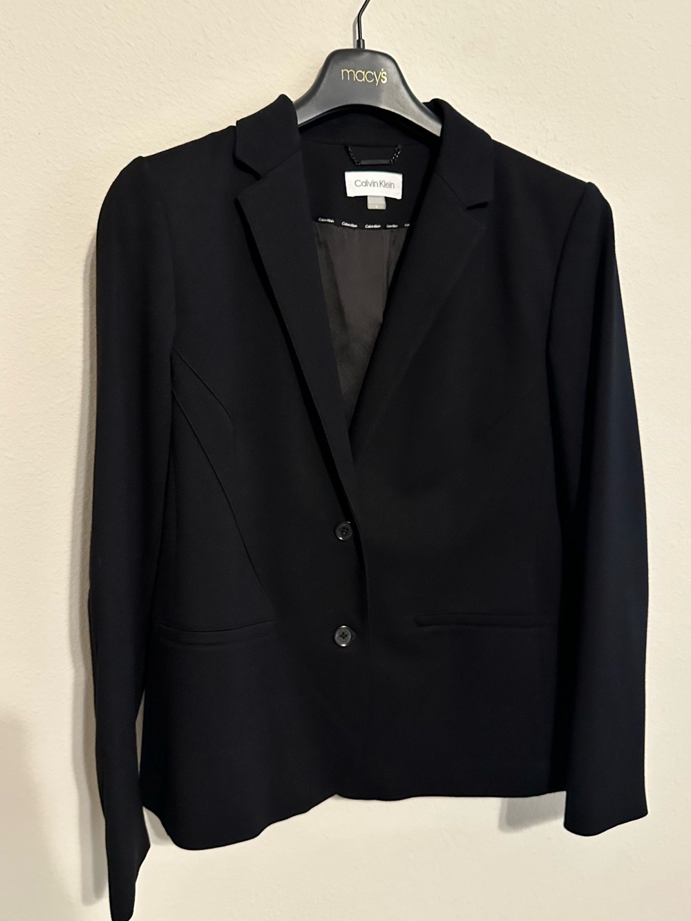 Calvin Klein Black Women's Two-Button Tailored Blazer